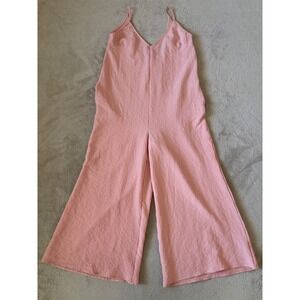 HYFVE Women's Size Small Wide Leg Sleeveless Casual V Neck Pink‎ Jumpsuit